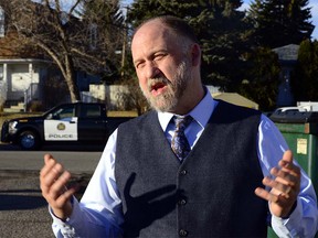 Author and activist Dana Larsen, a cannabis advocate traveling across Canada giving out cannabis seeds and speaking about the history of the green smokable/edible plant in 23 cities. Larsen with help from the Calgary Cannabis Club handed out 175 envelopes of cannabis seeds during his talk at the Forest Heights Community Hall in Calgary, Alta., on April 7, 2017. Ryan McLeod/Postmedia Network