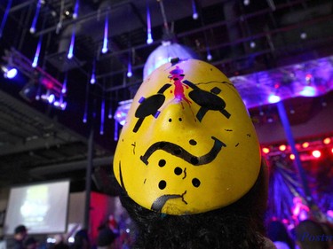 A Juggalo is ready for the show during day two of the Insane Clown Posse Juggalo Weekend held at the Marquee Beer Market in Calgary, Alta on Saturday April 8, 2017. The two day festival, the first in Canada is headlined by ICP, and includes a number of other heavy metal, gangsta rap, DJs, wrestlers, and circus performers. Jim Wells//Postmedia