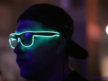 A Juggalo has fancy lit glasses during day two of the Insane Clown Posse Juggalo Weekend held at the Marquee Beer Market in Calgary, Alta on Saturday April 8, 2017. The two day festival, the first in Canada is headlined by ICP, and includes a number of other heavy metal, gangsta rap, DJs, wrestlers, and circus performers. Jim Wells//Postmedia