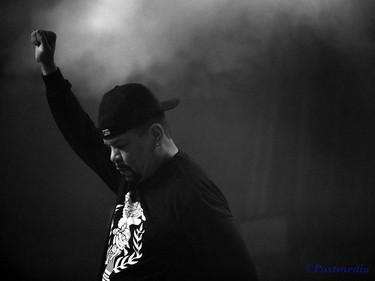 Rapper Ice T takes the stage and ends his show during day two of the Insane Clown Posse Juggalo Weekend held at the Marquee Beer Market in Calgary, Alta on Saturday April 8, 2017. The two day festival, the first in Canada is headlined by ICP, and includes a number of other heavy metal, gangsta rap, DJs, wrestlers, and circus performers. Jim Wells//Postmedia