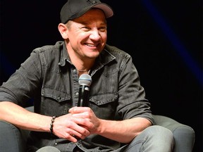 Jeremy Renner and Cineplex Pre Show host Tanner Zipchen took to the Corral arena stage for a question and answer session with fans of the Marvel Universe star in Calgary on Sunday.