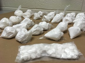 Lethbridge police released this image of substances seized in a drug investigation.