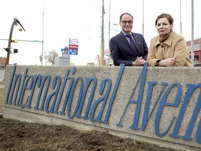 Finance Minister Joe Ceci and Alison Karim-McSwiney, executive director of the International Avenue BRZ.