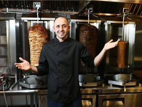 Izzo AbuFarha poses in Jerusalem Shawarma at the newest location at 8720 Macleod Tr SE in Calgary, Alta on Thursday April 6, 2017. Jim Wells//Postmedia