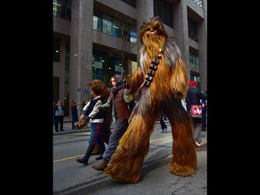 The Calgary Comic and Entertainment Expo kicked things off with the Parade of Wonders in downtown Calgary, Alta., on April 28, 2017. Thousands marched and lined the streets to watch the parade filled with nerds of all genres and styles, from comic books to television and board games, it was all on display. Ryan McLeod/Postmedia Network