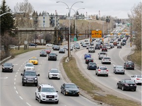 Crowchild Trail between Kensington Road and 5th Avenue N.W. was photographed on Saturday April 15, 2017.