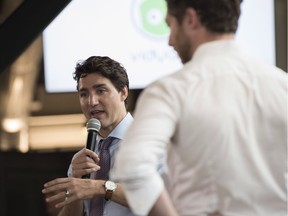 Prime Minister Justin Trudeau makes visit to Vidyard, a video management startup, in Kitchener on Tuesday, April 25, 2017.