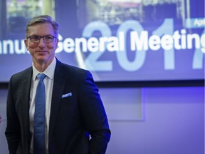 Imperial Oil president and CEO Rich Kruger prepares to address the company's annual meeting in Calgary on Friday.