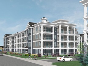 A rendering of Auburn Rise, the 373-unit condominium development that new company Logel Homes is building in the southeast community of Auburn Bay.