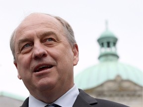 B.C. Green party leader Andrew Weaver speaks to media in the rose garden on the Legislature grounds in Victoria, B.C., on Wednesday, May 10, 2017.
