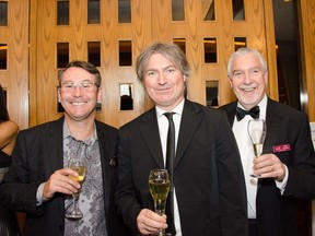 Pictured, from left, at Cork & Canvas, the annual feast for the senses in support of our beloved Calgary Philharmonic Orchestra (CPO), are  event chair James Morton legendary winemaker Alberto Zenato and  Paul Dornian, CPO president and CEO.  An impressive $150,000 was raised this night.