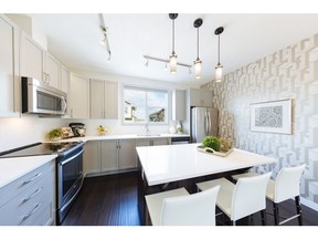 The kitchen in the Plum show home at the Link at Evanston.