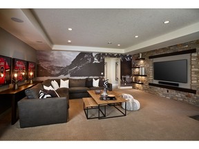 The media room in a recent lottery home by Calbridge Homes in Mahogany.
