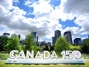 The Canada 150 sign in Prince's Island Park in Calgary, Alta., on May 25, 2017. Ryan McLeod/Postmedia Network