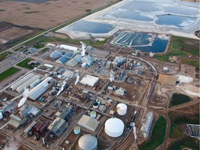An aerial view of Agrium's Redwater fertilizer plant north of Fort Saskatchewan.