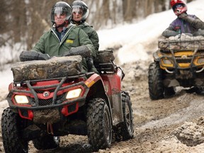 Recreational off-roaders ride the trails of the McLean Creek off-road area southwest of Bragg Creek, Alberta, Saturday, May 1, 2010.  Stuart Gradon/Postmedia