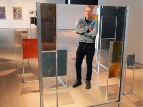 Artist Jason De Haan was photographed with his installation, Spirits Looking at Themselves, part of his latest exhibit at the Esker Foundation.