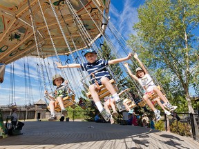 Antique midway rides offer fun for all ages.