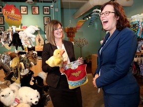 Top Baby names of 2016

Service Alberta Minister Stephanie McLean, left and Justice Minister Kathleen Ganley check out baby toys after the announcement of the top Alberta baby names of 2016 at Babies in Arms Boutique in Calgary on June 16, 2017. Leah Hennel/Postmedia
Leah Hennel Leah Hennel, Leah Hennel/Postmedia