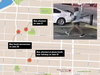 Locations of three assaults and a photo police released of a suspected attacker.