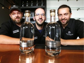Marko Cilic, left, Jordan Ramey and Ivan Cilic of Burwood Distillery In N.E. Calgary are part of a local distillery boom.