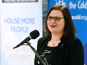 Alberta Associate Minister of Health Brandy Payne speaks at a funding announcement at CUPS  on Wednesday June 7, 2017. The $750,000 will go towards improving access to mental health and substance use supports for Calgary's most vulnerable people.