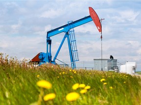 A pump jack was photographed north of Calgary on Tuesday, June 13, 2017.