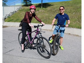 Reporter Annalise Klingbeil rode with Calgary city councillor Sean Chu along Northmount Drive for an edition of the Confluence podcast on Thursday June 22, 2017.