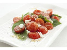 Warm Cherry Tomatoes with Goat Cheese.