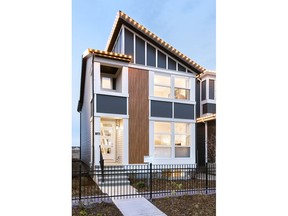 The stylish contemporary architecture on the Avid show home by Jayman Built in Cornerstone.