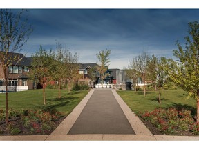 One of the walking paths in Ravenswood in Airdrie. Four new show homes open in the community on Saturday.