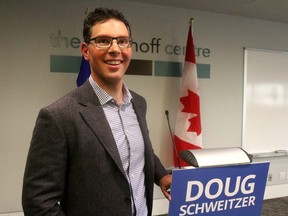 Doug Schweitzer formally kicks off his bid for leadership of the United Conservative Party  on Tuesday, June 6, 2017 in Calgary.