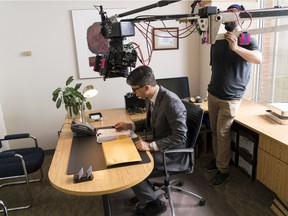 Hamish LInklater at the Calgary Herald, shooting scenes for the third-season finale of Fargo. Courtesy, FX