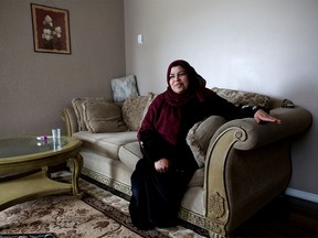 Fatima al-Rajab, at her home in Calgary, has been in Canada over a year now, and sometimes feels like going home to Syria.