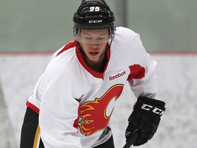 Spencer Foo during the Flames development camp in Calgary on July 5, 2016.
