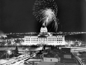 Canada's centennial in 1967 saw the Edmonton Legislature open the year with fireworks.