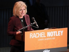 Alberta Premier Rachel Notley speaks at to NDP party members at an event at Studio Bell and the National Music Centre on Thursday June 1, 2017.  Gavin Young/Postmedia Network