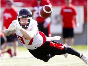 Calgary Stampeders WR, Rory Kohlert  during CFL training camp at McMahon stadium in Calgary on Sunday, May 28, 2017.