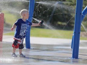 The city's spray parks, including South Glenmore, open for watery fun on Saturday.