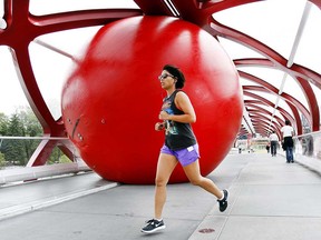 The RedBall Project made its way to the Peace Bridge in Calgary on June 26, 2017.