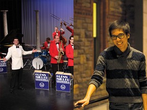 The Glenn Miller Orchestra, left, and Mason Victoria's Sonuskapos orchestra, right, play this week in Calgary.