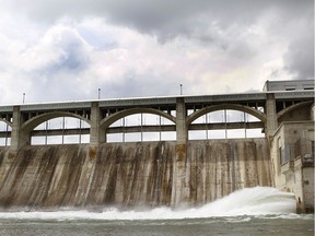 The Glenmore Dam on the Elbow River side of the Dam is shown in Calgary, Alta on Tuesday June 17, 2014. Jim Wells/Calgary Sun/QMI Agency