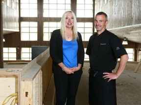 Jane Walter-Lockwood (L) Director of Business Development at Granary Road and Chef Thomas Neukom pose in the Lounge area at the under-construction market south of Calgary on Thursday June 8, 2017. The upscale public market is set to open at the end of June 2017. Jim Wells//Postmedia

Full Full contract in place
Jim Wells Jim Wells, Jim Wells/Postmedia