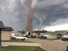 A tornado touches down near Three Hills on June 2, 2017. Photo courtesy Dodi Brauen