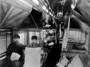 Simple train cars — known as Colonist Cars — carried thousands of immigrants west from Halifax in the early 1900s.
