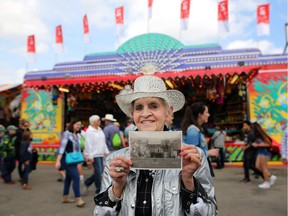 Helen Seeley, 80 poses at the Calgary Stampede on Tuesday July 11, 2017. She has not missed a Stampede in 74 years. Leah Hennel/Postmedia

Stampede2017
Leah Hennel, Leah Hennel/Postmedia