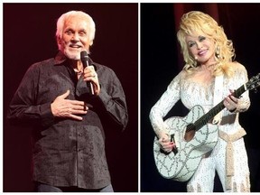 In this combination photo, Kenny Rogers, left, performs on March 7, 2013, in Lancaster, Pa. and Dolly Parton performs in Philadelphia on June 15, 2016. The pair, who spawned hit duets like ‚ÄúIslands in the Stream‚Äù and ‚ÄúReal Love,‚Äù announced they will be making their final performance together this year. Rogers, who is retiring from touring, announced on Tuesday that his final performance with Parton will be part of an all-star farewell show to be held at Nashville‚Äôs Bridgestone Arena on