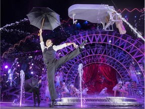 Ballet dancers dazzled during a number based on Prince's Purple Rain at last year's grandstand show.