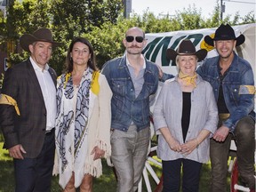 Sheldon Kennedy, Sal Howell, Paul Hardy, Joy Smith and Paul Brandt gather at the Dean House in Calgary on July 5, 2017. The group are involved in #NotInMyCity, a new Calgary-based campaign aimed at raising awareness about human trafficking. For City story by Anna Junker. KERIANNE SPROULE/POSTMEDIA