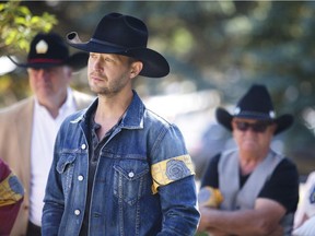 Musician Paul Brandt is pictured at a 2017 media event for #NotInMyCity, a campaign aimed at raising awareness about human trafficking.